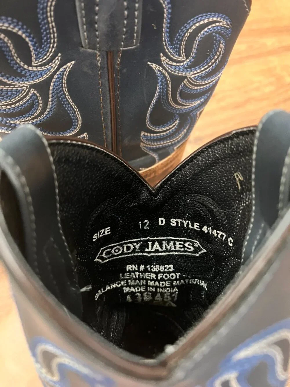 Cody James Western Cowboy Leather Boots - Brown blue Sz 12